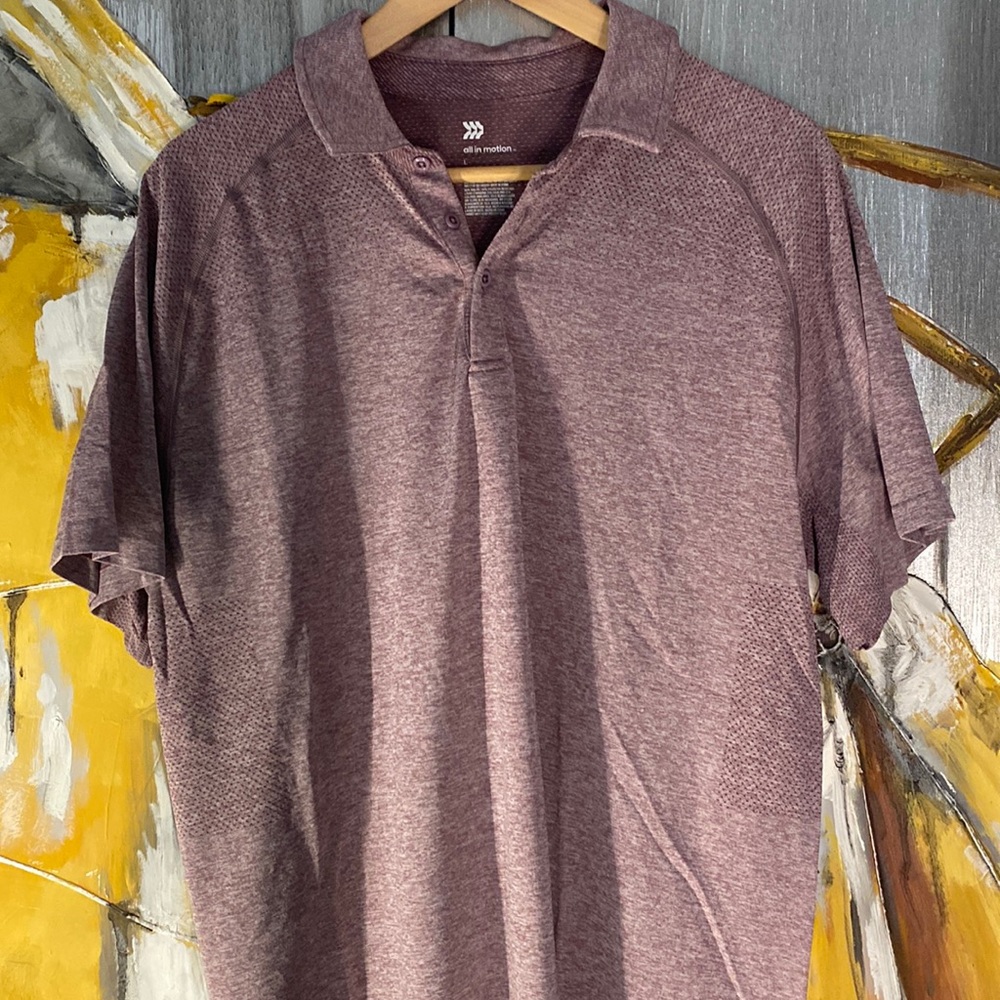 Men's Purple Athletic Polo Top Size L